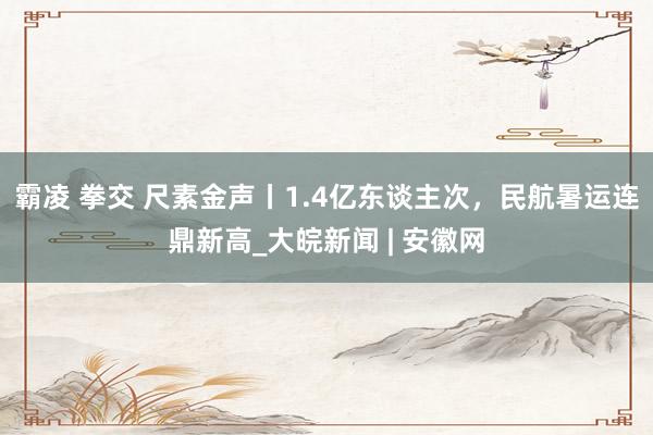 霸凌 拳交 尺素金声丨1.4亿东谈主次，民航暑运连鼎新高_大皖新闻 | 安徽网