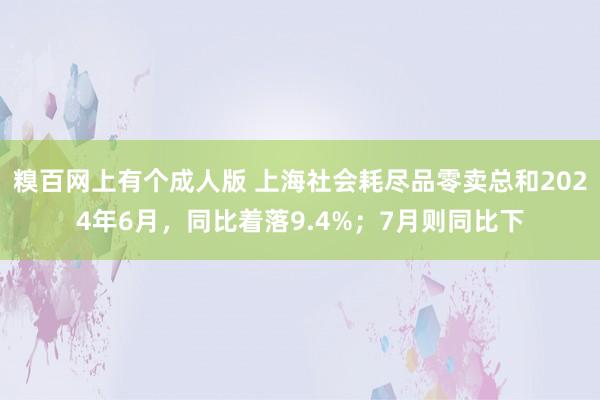 糗百网上有个成人版 上海社会耗尽品零卖总和2024年6月，同比着落9.4%；7月则同比下