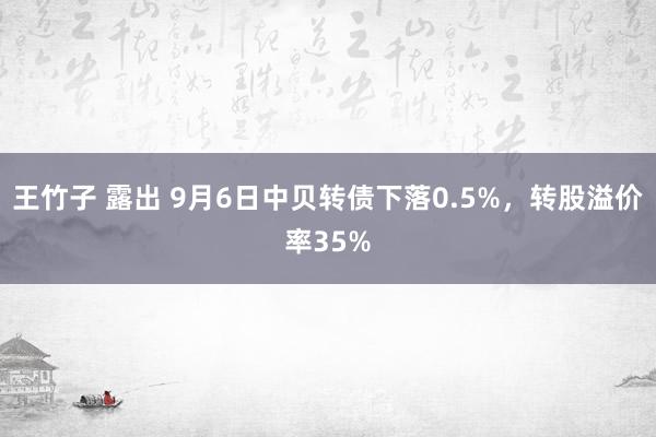 王竹子 露出 9月6日中贝转债下落0.5%，转股溢价率35%