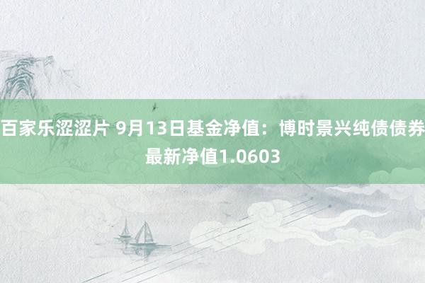 百家乐涩涩片 9月13日基金净值：博时景兴纯债债券最新净值1.0603