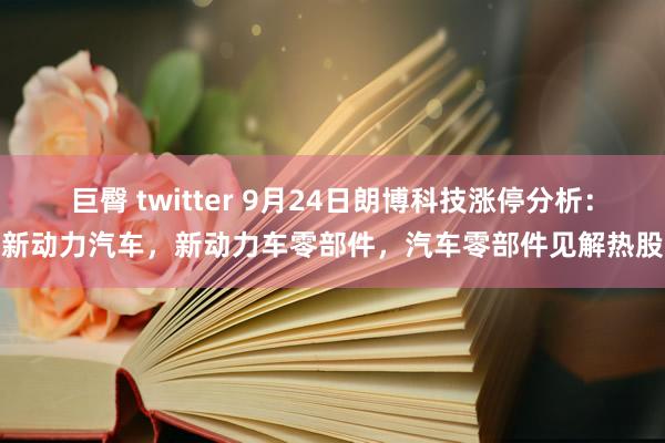 巨臀 twitter 9月24日朗博科技涨停分析：新动力汽车，新动力车零部件，汽车零部件见解热股