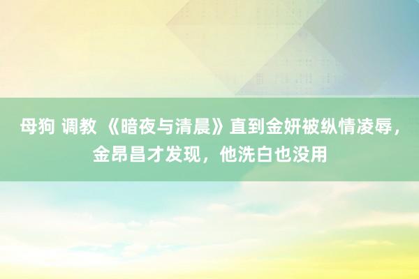 母狗 调教 《暗夜与清晨》直到金妍被纵情凌辱，金昂昌才发现，他洗白也没用