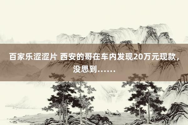 百家乐涩涩片 西安的哥在车内发现20万元现款，没思到……