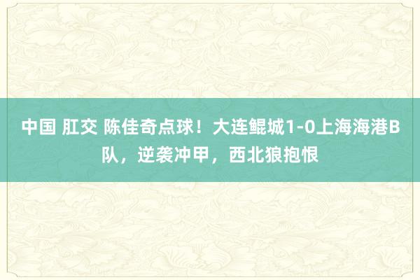 中国 肛交 陈佳奇点球！大连鲲城1-0上海海港B队，逆袭冲甲，西北狼抱恨