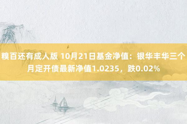 糗百还有成人版 10月21日基金净值：银华丰华三个月定开债最新净值1.0235，跌0.02%