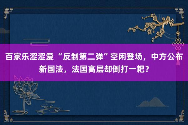 百家乐涩涩爱 “反制第二弹”空闲登场，中方公布新国法，法国高层却倒打一耙？