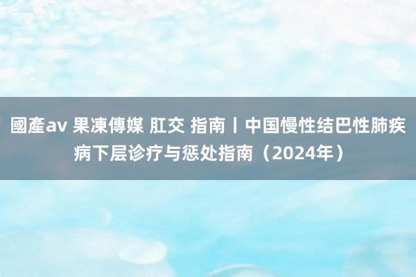 國產av 果凍傳媒 肛交 指南丨中国慢性结巴性肺疾病下层诊疗与惩处指南（2024年）