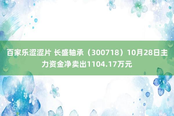 百家乐涩涩片 长盛轴承（300718）10月28日主力资金净卖出1104.17万元