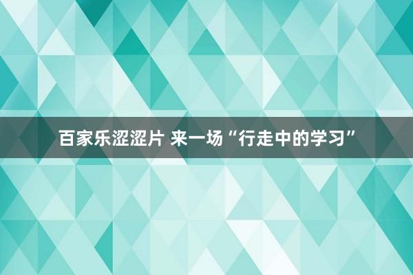 百家乐涩涩片 来一场“行走中的学习”