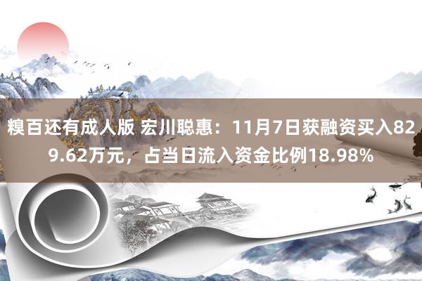 糗百还有成人版 宏川聪惠：11月7日获融资买入829.62万元，占当日流入资金比例18.98%