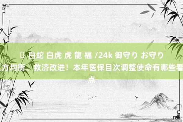 ✨白蛇 白虎 虎 龍 福 /24k 御守り お守り 三方均衡、救济改进！本年医保目次调整使命有哪些看点