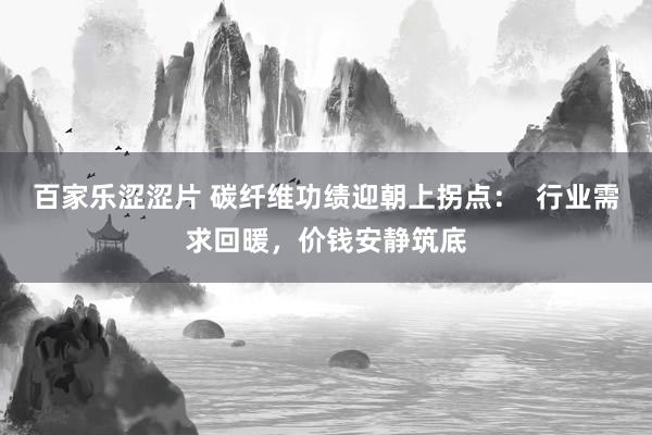 百家乐涩涩片 碳纤维功绩迎朝上拐点：  行业需求回暖，价钱安静筑底