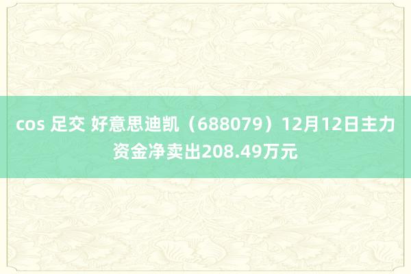 cos 足交 好意思迪凯（688079）12月12日主力资金净卖出208.49万元