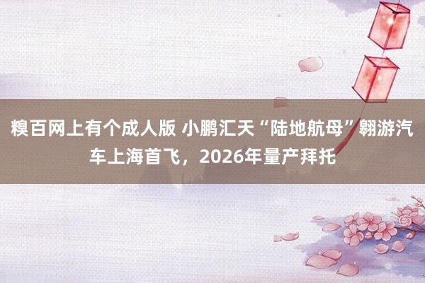 糗百网上有个成人版 小鹏汇天“陆地航母”翱游汽车上海首飞，2026年量产拜托