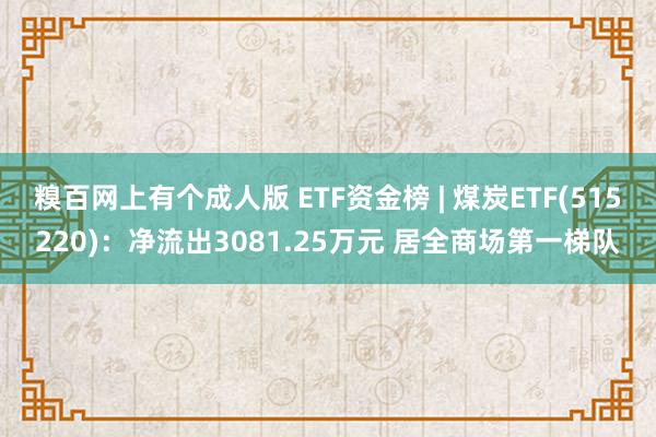 糗百网上有个成人版 ETF资金榜 | 煤炭ETF(515220)：净流出3081.25万元 居全商场第一梯队