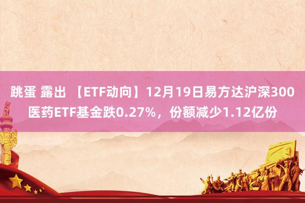 跳蛋 露出 【ETF动向】12月19日易方达沪深300医药ETF基金跌0.27%，份额减少1.12亿份