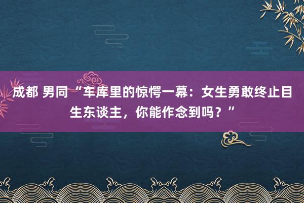 成都 男同 “车库里的惊愕一幕：女生勇敢终止目生东谈主，你能作念到吗？”