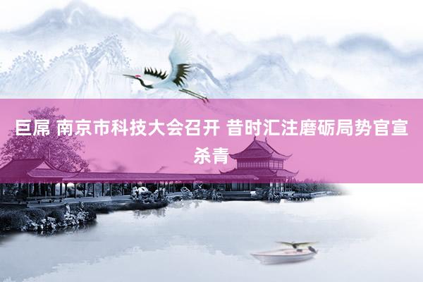 巨屌 南京市科技大会召开 昔时汇注磨砺局势官宣杀青