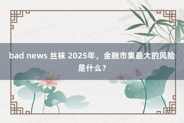 bad news 丝袜 2025年，金融市集最大的风险是什么？