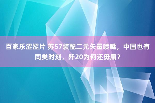 百家乐涩涩片 苏57装配二元矢量喷嘴，中国也有同类时刻，歼20为何还毋庸？