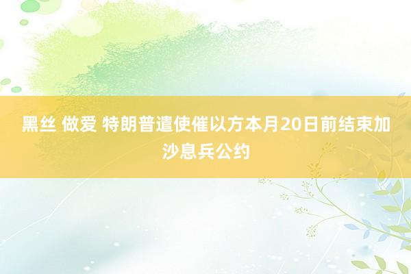 黑丝 做爱 特朗普遣使催以方本月20日前结束加沙息兵公约