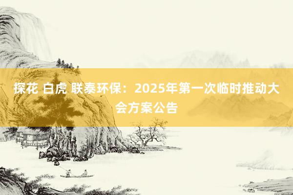 探花 白虎 联泰环保：2025年第一次临时推动大会方案公告